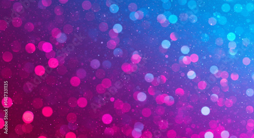 Bokeh lights in shades of blue and pink.
