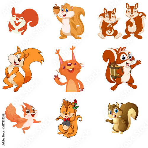 Squirrel happy mood vector image