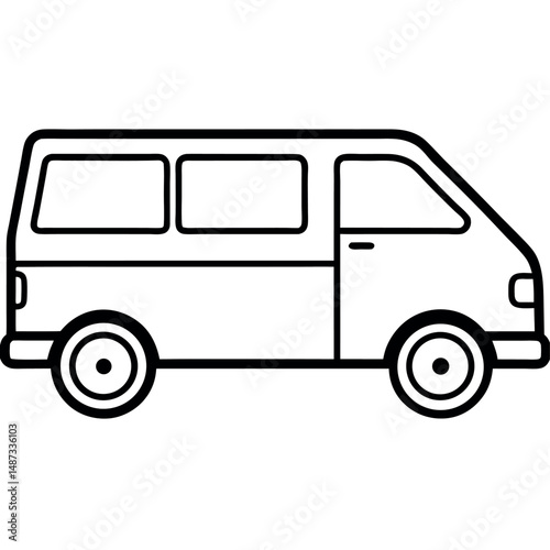 Minimalist Taxi Van Icon for Urban Transportation Solutions