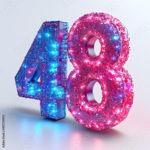 Number 48: Glowing Crystal Design photo