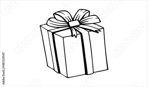 A festive red gift box with a white ribbon and bow, perfect for a Christmas or birthday surprise