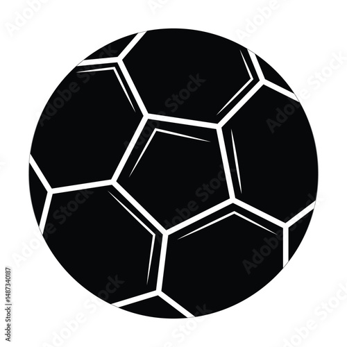 Football ball vector icon. Silhouette of football, ball vector icon. Soccer balls sports, game icon. Vector illustration.