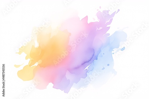 濡れた画用紙に溶ける水彩画のような絵具