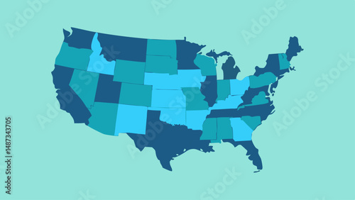 Minimal USA Map with Only State Borders  