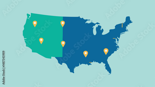 USA Investment Zone Map with Clean Labels  