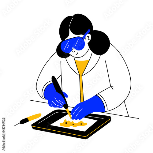 A doodle style illustration showing biology practical 


