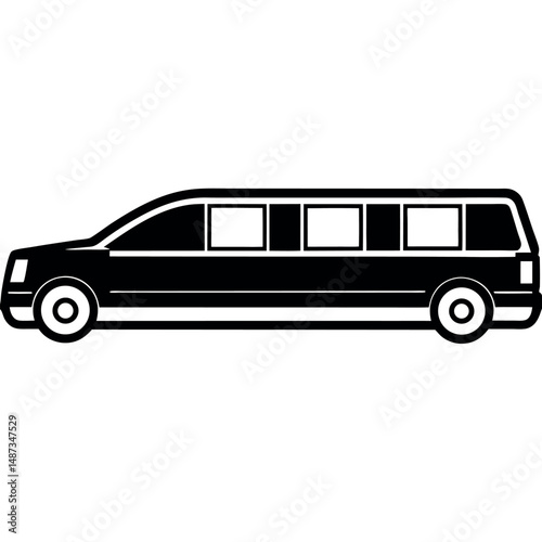 Minimalist Limousine Bus Symbol for Exclusive Travel and Luxury