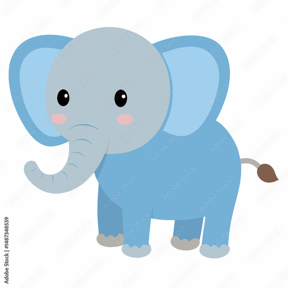 Fototapeta premium Baby Elephant vector on white baclground
