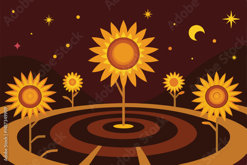 vector illustration of a sunflower