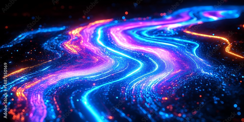 Obraz premium Abstract Neon Streams