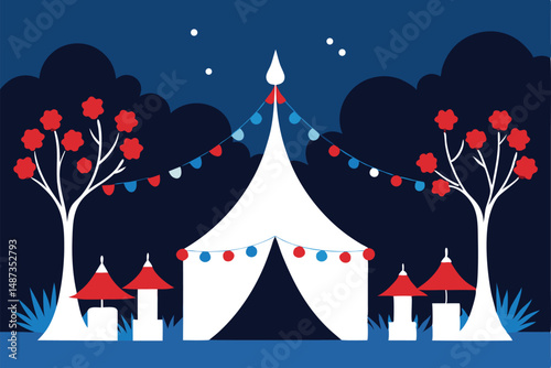 christmas card with trees and snow
