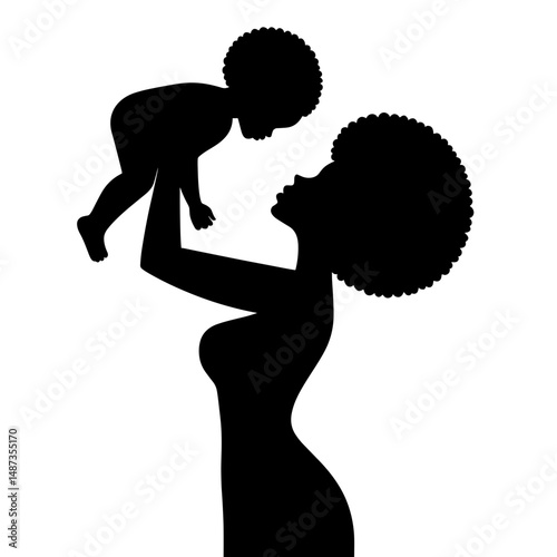 Free African mother lifting child with love and hope