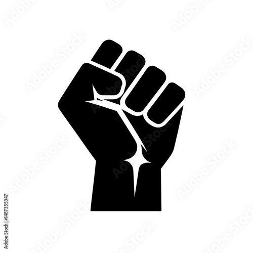Raised fist symbolizing resistance and Black power