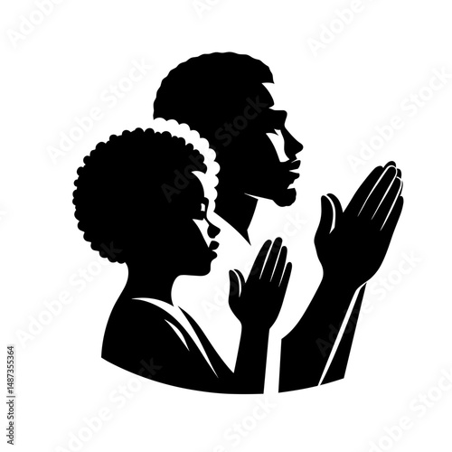 Father and daughter praying together in hope and unity