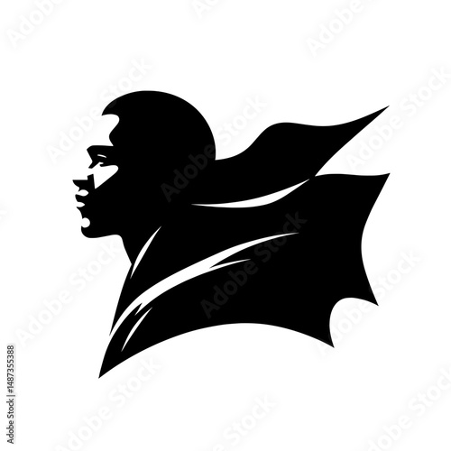 African man with flowing flag symbolizing movement and change