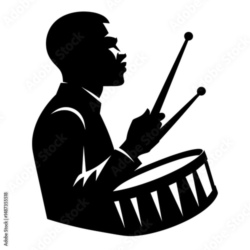 Drummer silhouette symbolizing rhythm, culture, and pride