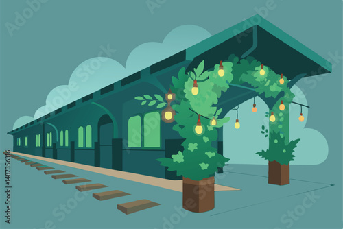 vector illustration of an old house