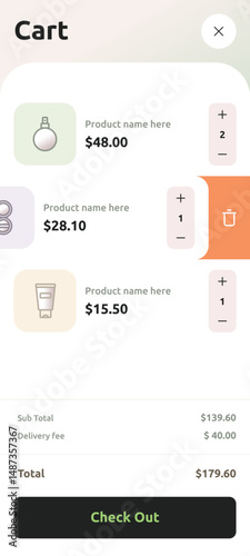 mobile online shop app ui design template