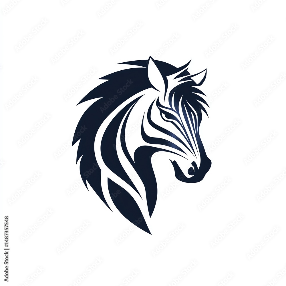 Obraz premium Striking Zebra Head Design A Bold, Abstract Portrait of an Iconic Animal, Symbolic of Wild Beauty and Untamed Spirit.