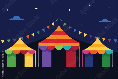 circus tent on the night