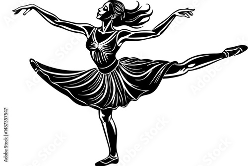 Elegant ballet dancer in graceful pose silhouette transparent, ballet, dancer, ballerina, dance, elegant, silhouette, white, transparent, outline, illustration, vector, art, design, graphic, isolated