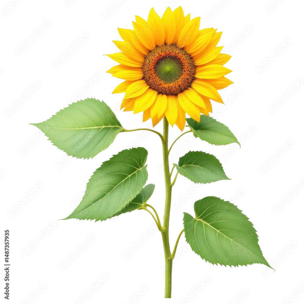 Obraz premium Sunny Sunflower: A vibrant, sun-kissed sunflower, its petals reaching out like golden rays, blooms with joyful exuberance, symbolizing warmth and hope.