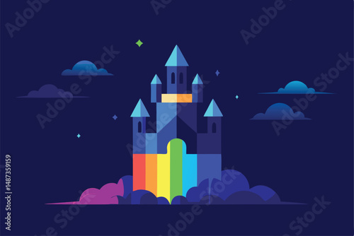 castle and moon