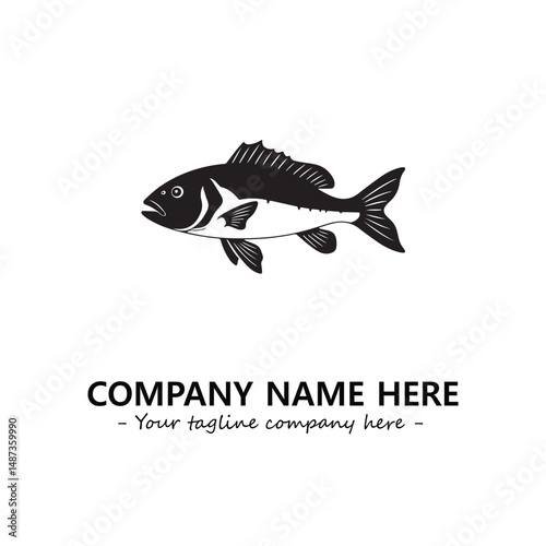 Fish silhouette logo company design vector illustration