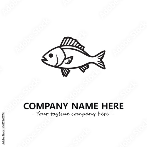 Fish silhouette logo company design vector illustration