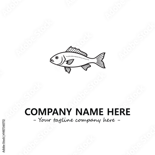 Fish silhouette logo company design vector illustration