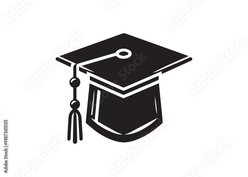 Graduation Cap Icon, Graduation Cap Silhouette Vector