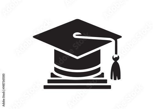 Graduation Cap Icon, Graduation Cap Silhouette Vector