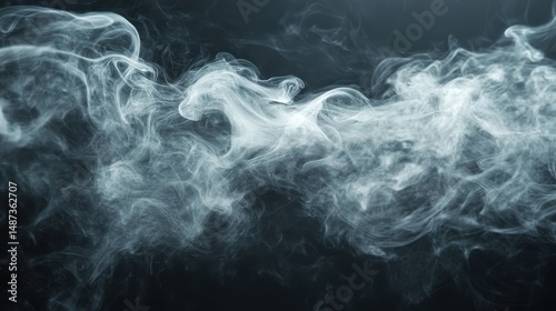 Abstract Swirling Grey and Blue Smoke Texture Background