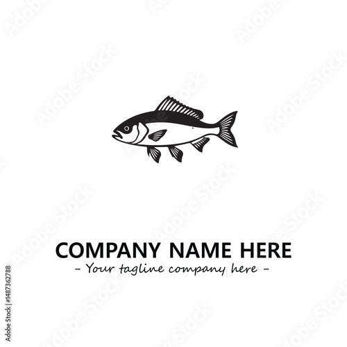 Fish silhouette logo company design vector illustration