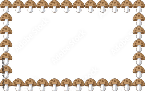 mushroom, illustration, clipart, border, frame, for backgrounds designers