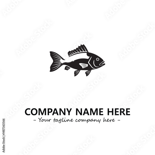 Fish silhouette logo company design vector illustration