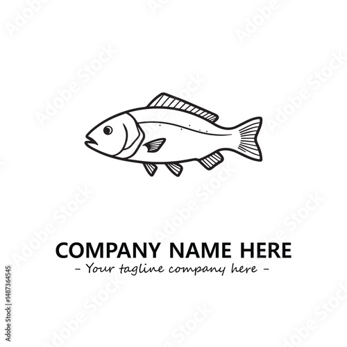 Fish silhouette logo company design vector illustration