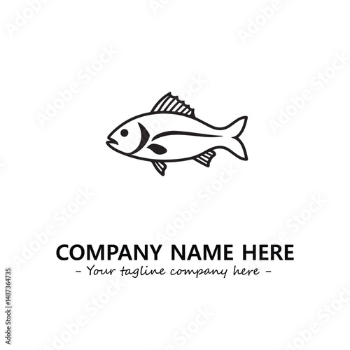 Fish silhouette logo company design vector illustration