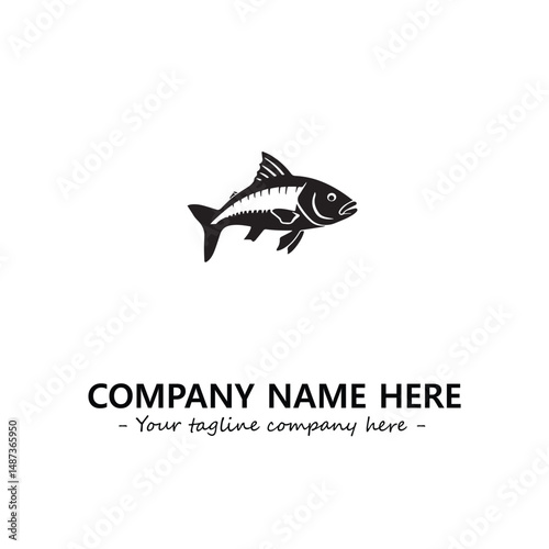 Fish silhouette logo company design vector illustration