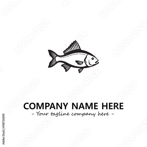 Fish silhouette logo company design vector illustration