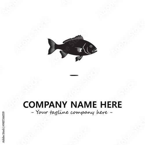 Fish silhouette logo company design vector illustration