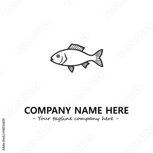 Fish silhouette logo company design vector illustration