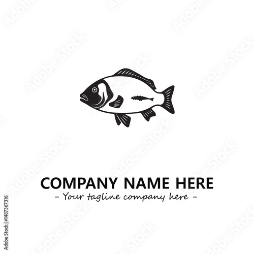 Fish silhouette logo company design vector illustration