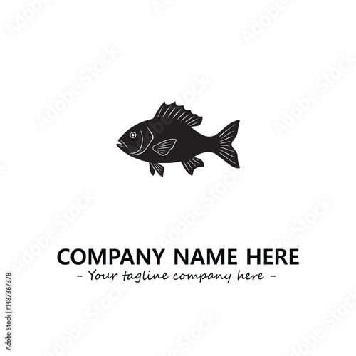 Fish silhouette logo company design vector illustration