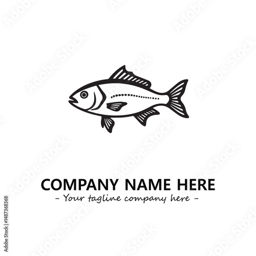 Fish silhouette logo company design vector illustration