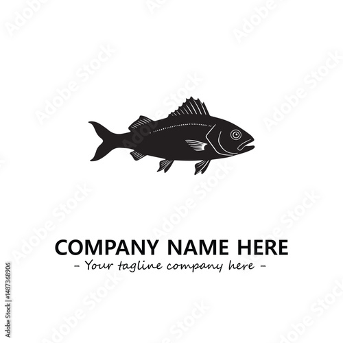 Fish silhouette logo company design vector illustration