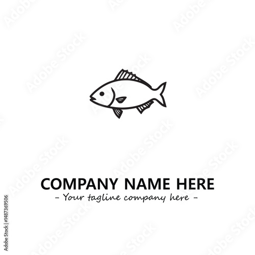 Fish silhouette logo company design vector illustration