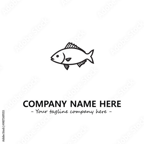 Fish silhouette logo company design vector illustration