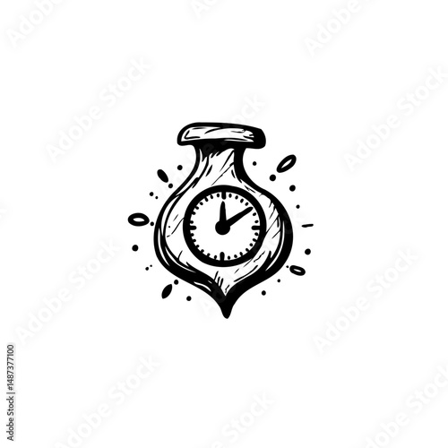 Vintage time vessel: Imaginative representation of time passage in fluid form