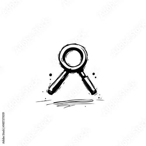 Minimalist magnifying glass drawing emphasizes finding solutions to problems